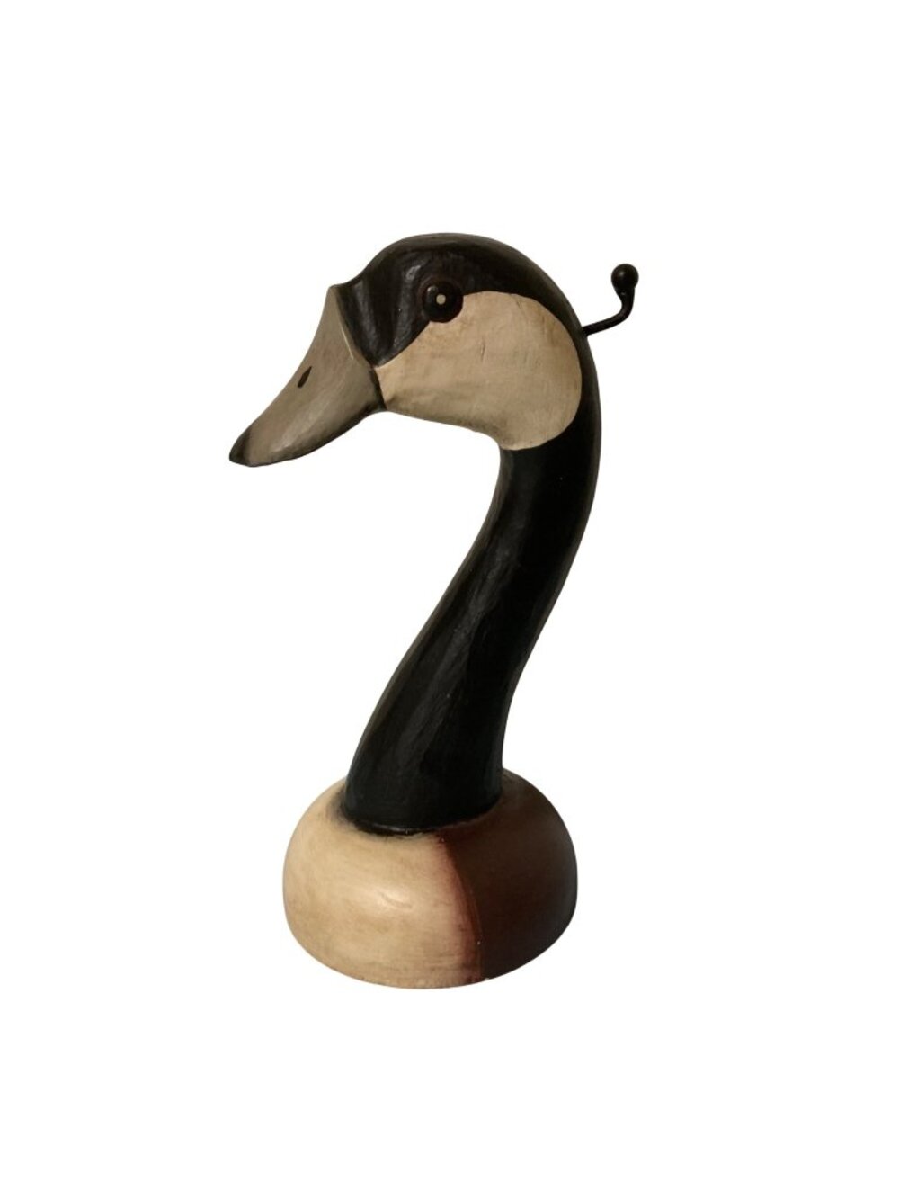 Vintage Wood Canadian Goose Sculpture With Small Hook